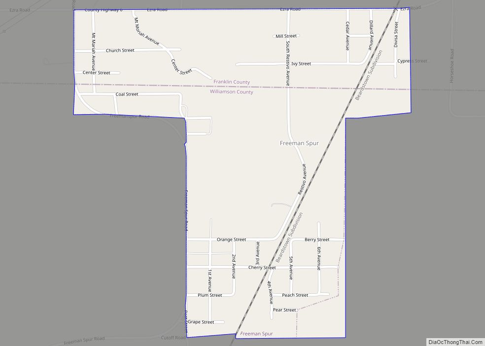 Map of Freeman Spur village