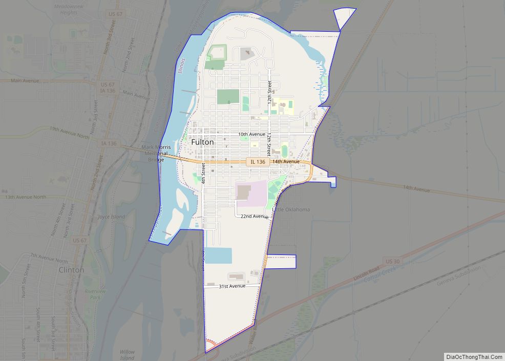 Map of Fulton city, Illinois