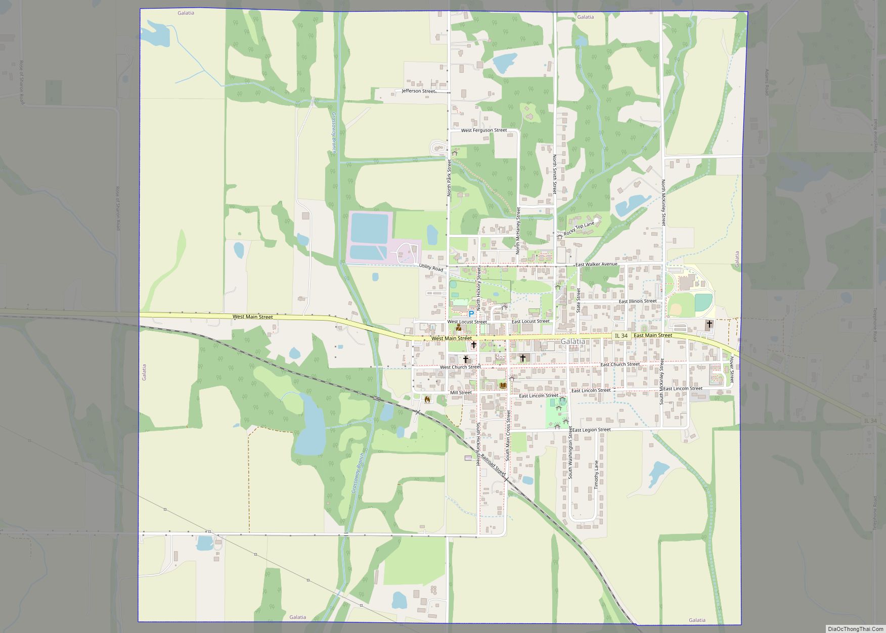 Map of Galatia village, Illinois