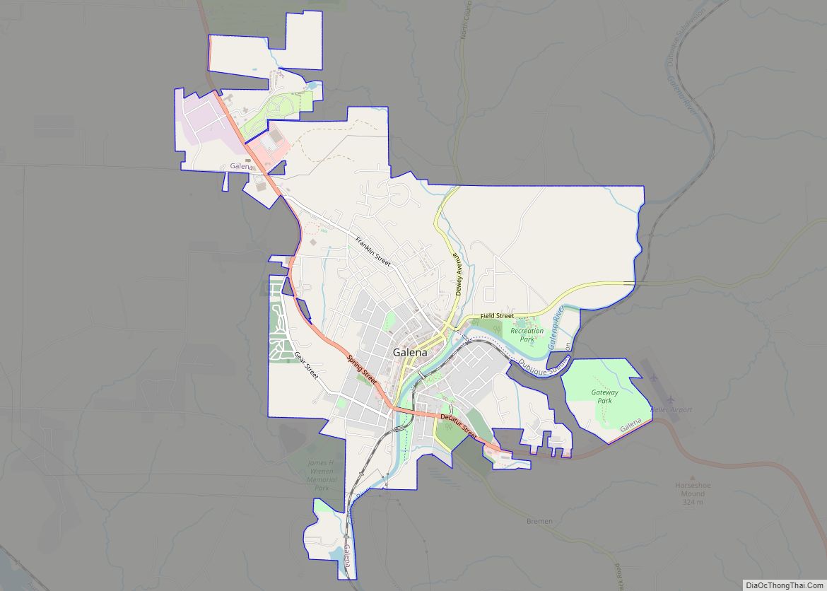 Map of Galena city, Illinois