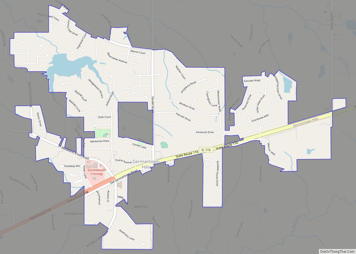 Map of Germantown Hills village