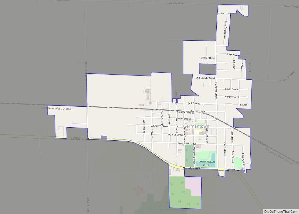 Map of Germantown village, Illinois