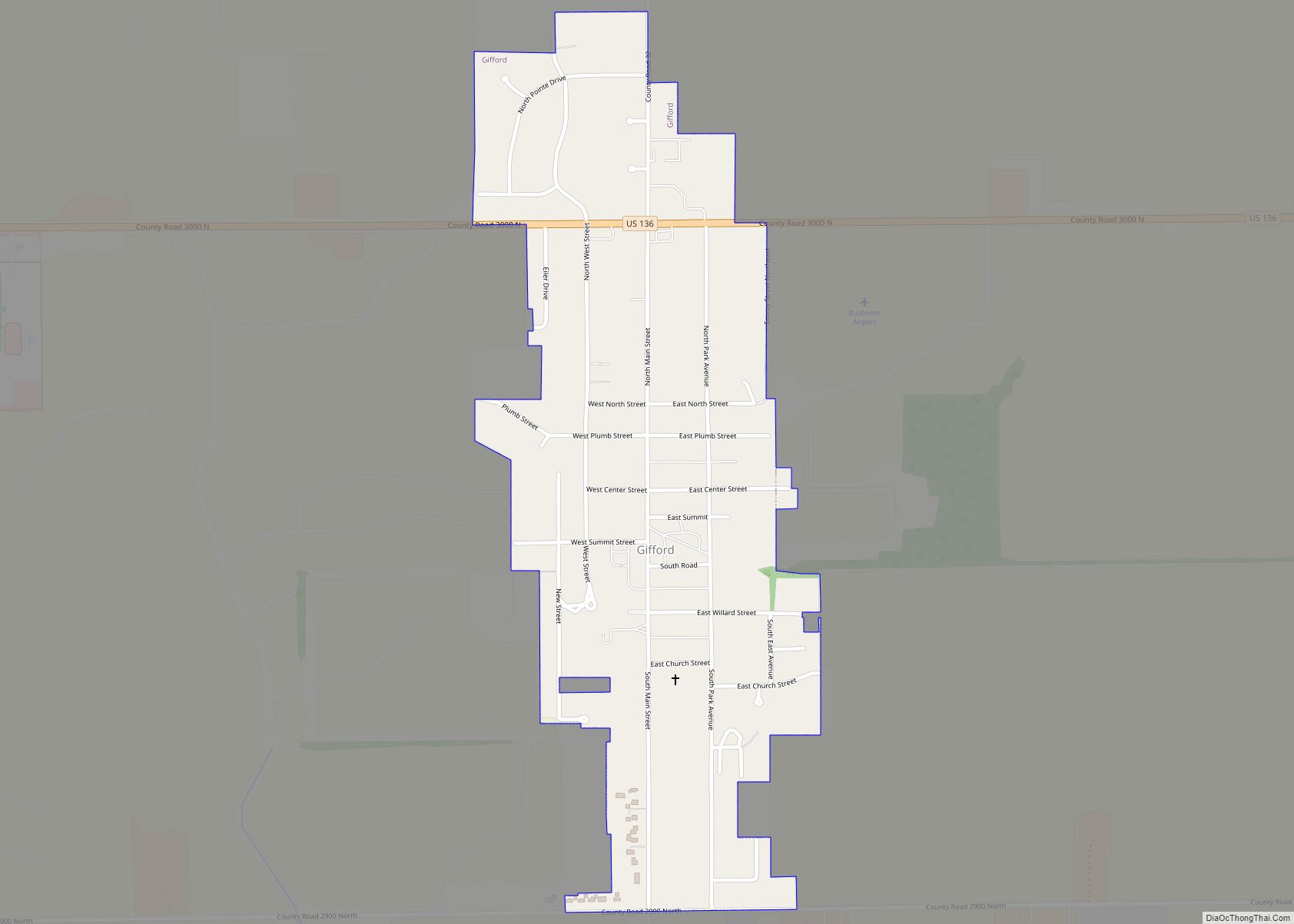 Map of Gifford village, Illinois