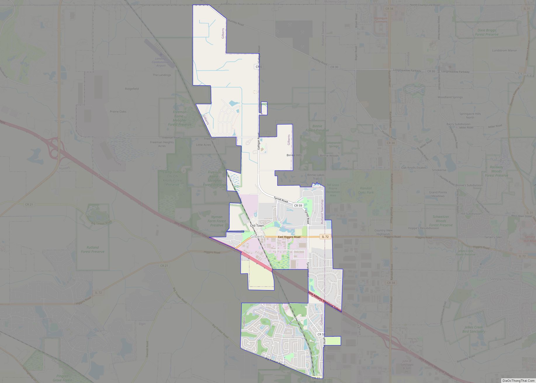 Map of Gilberts village