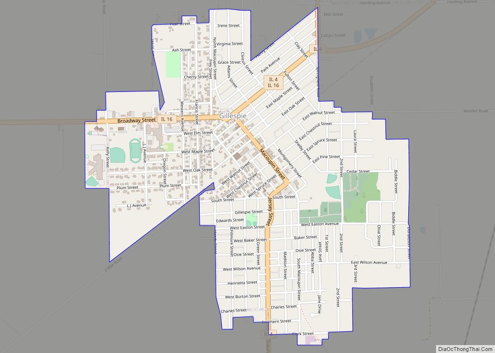 Map of Gillespie city