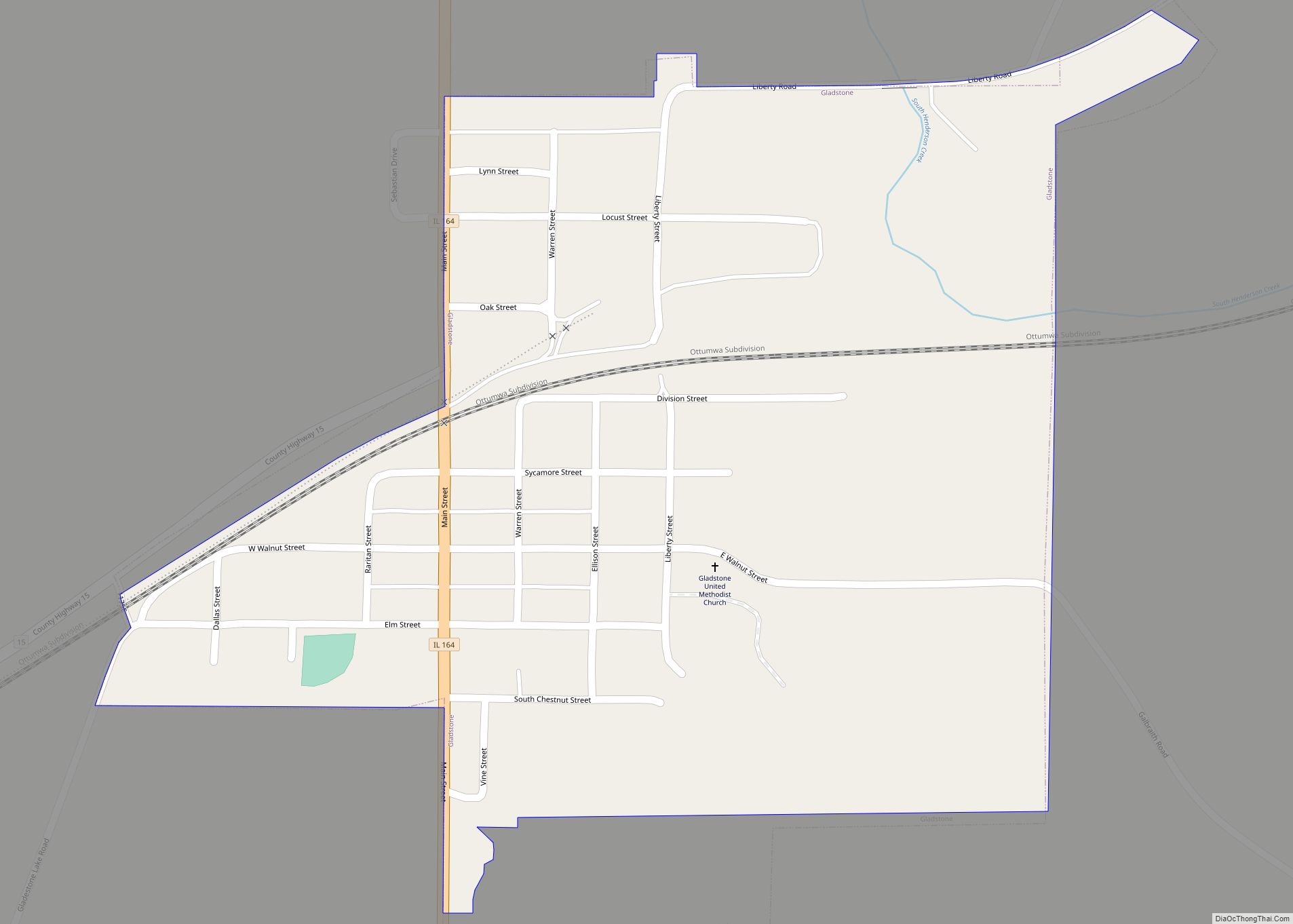 Map of Gladstone village