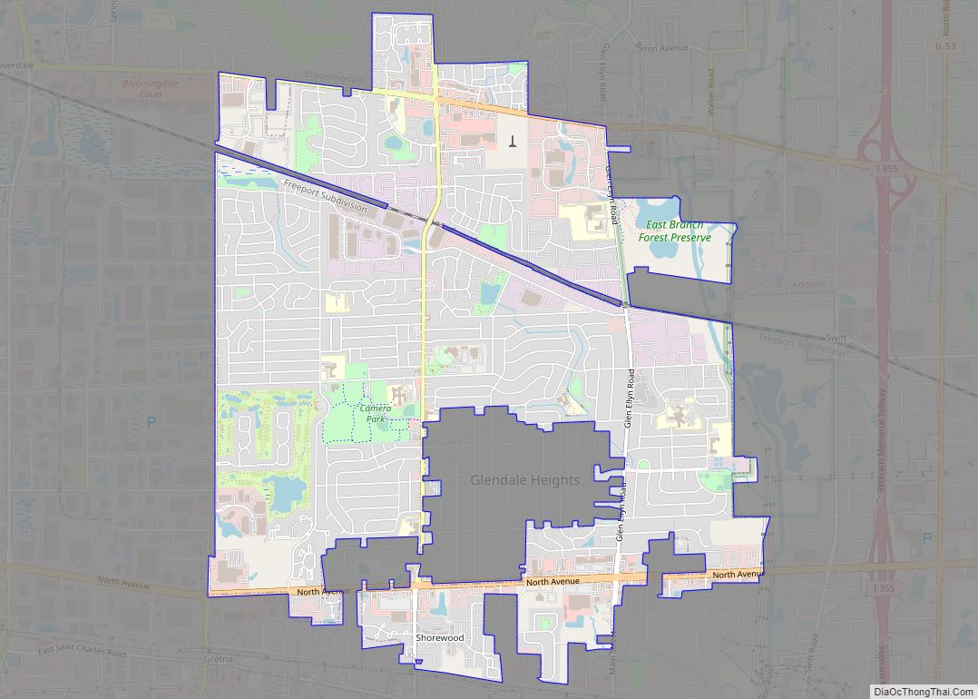 Map of Glendale Heights village