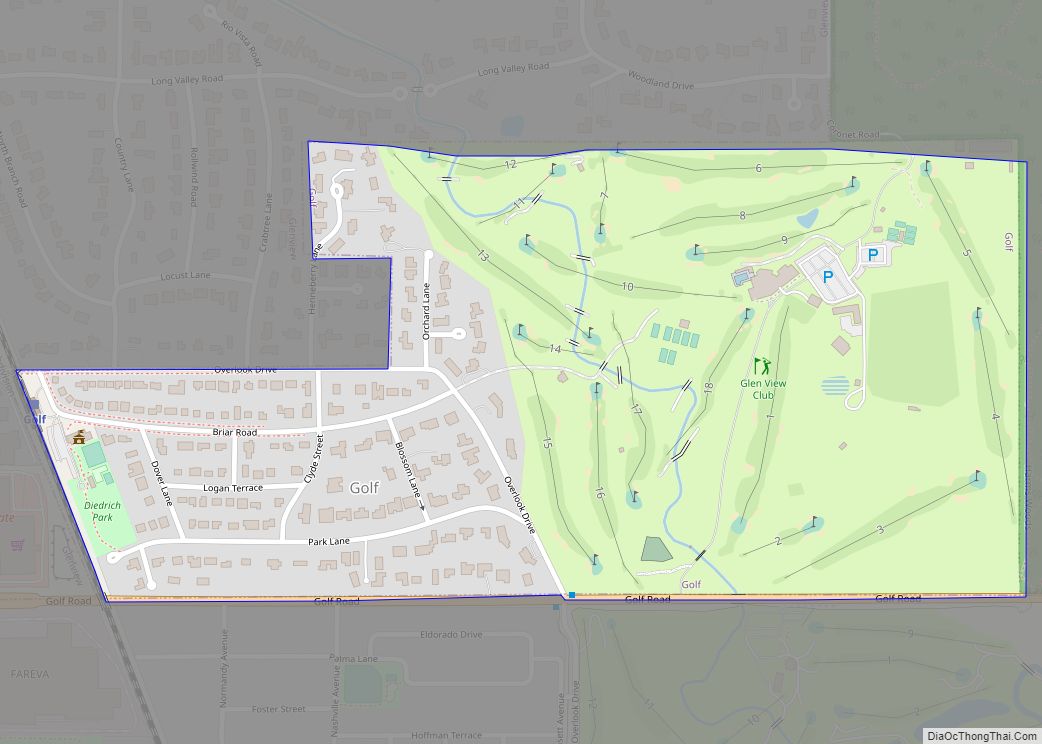 Map of Golf village, Illinois