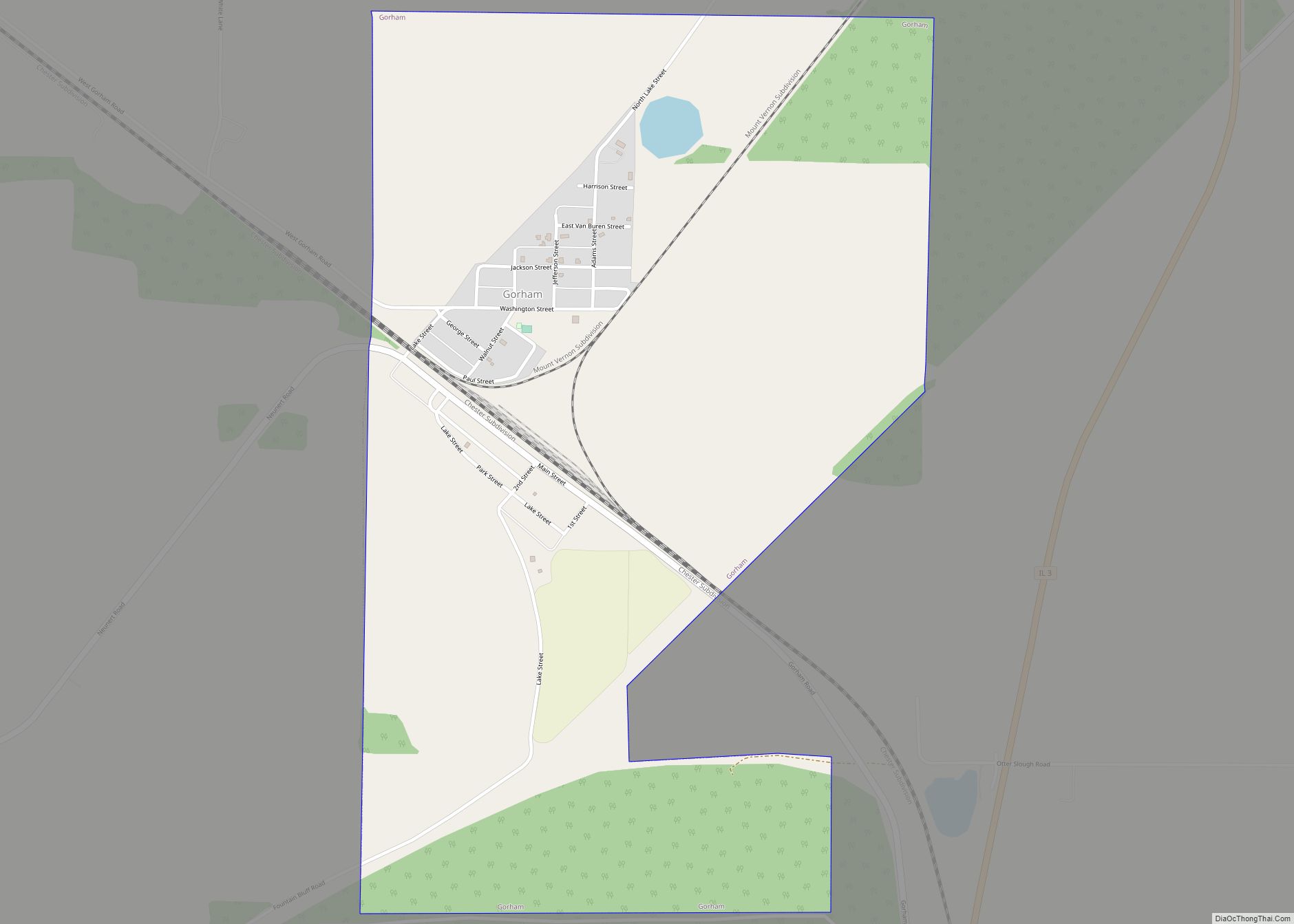 Map of Gorham village, Illinois