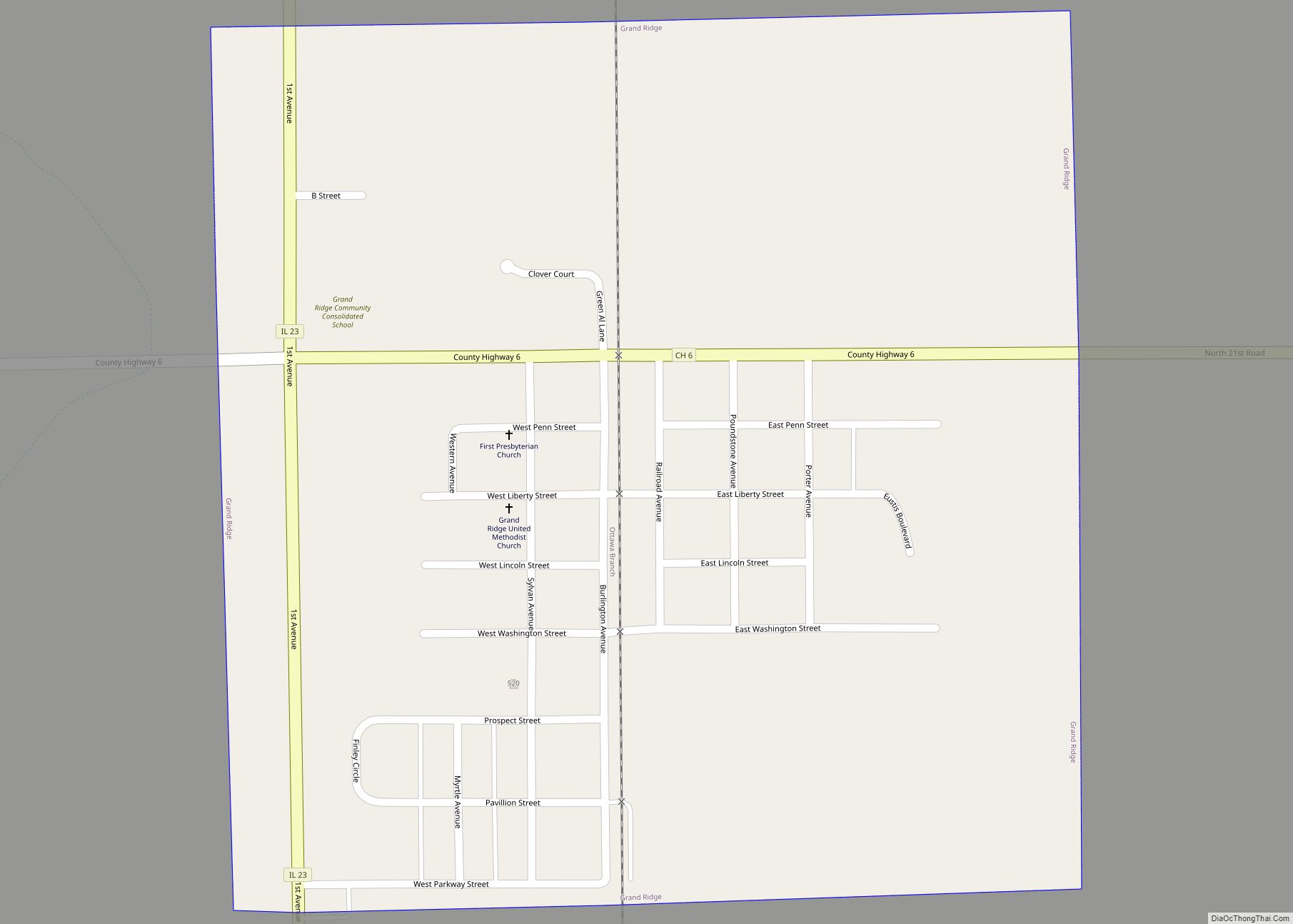 Map of Grand Ridge village, Illinois