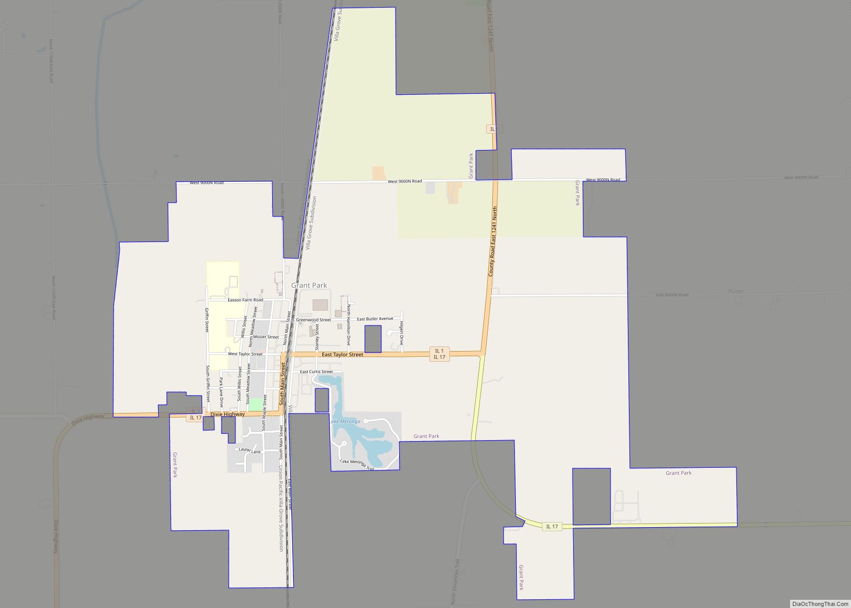 Map of Grant Park village