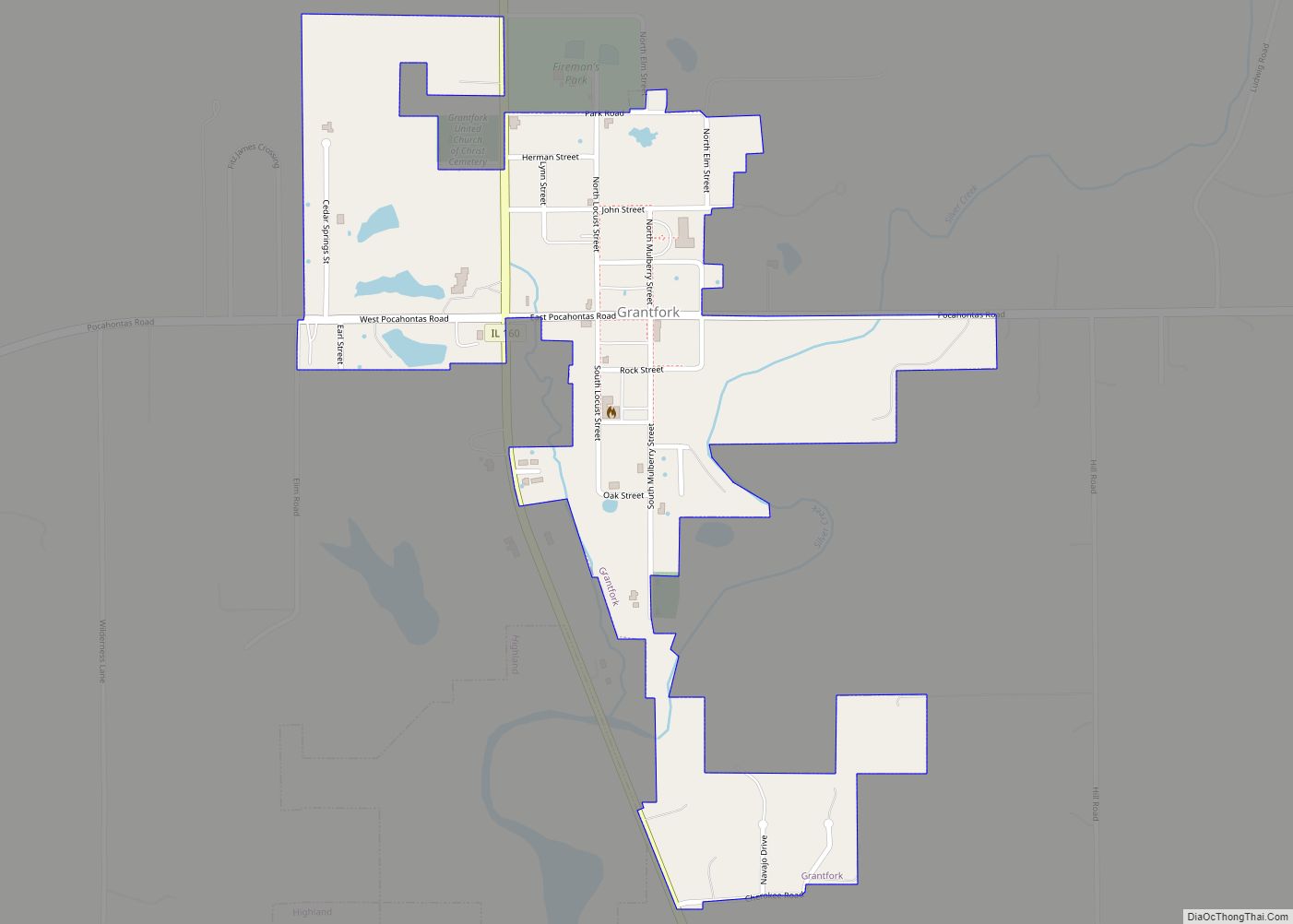 Map of Grantfork village