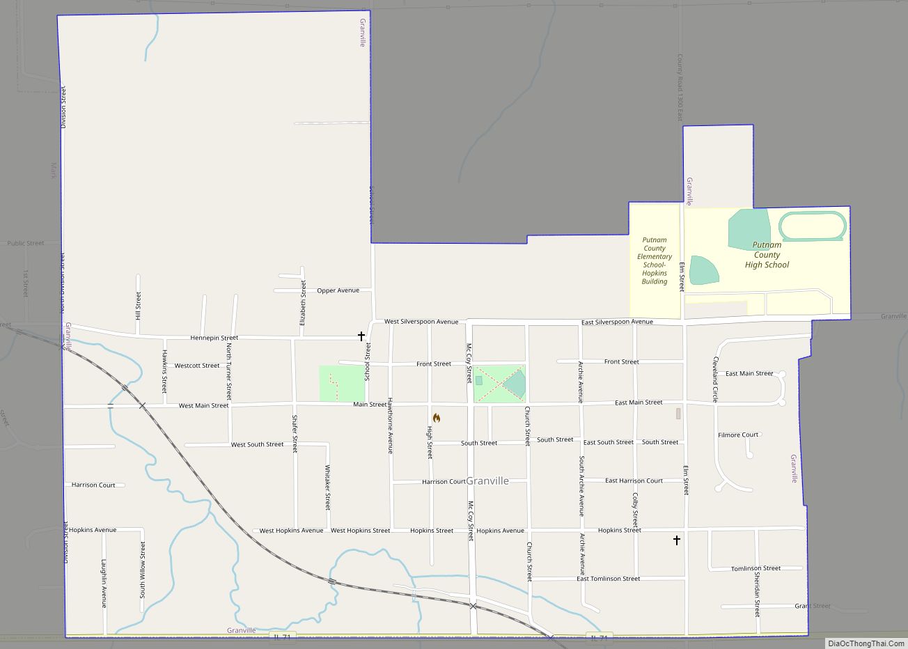 Map of Granville village, Illinois