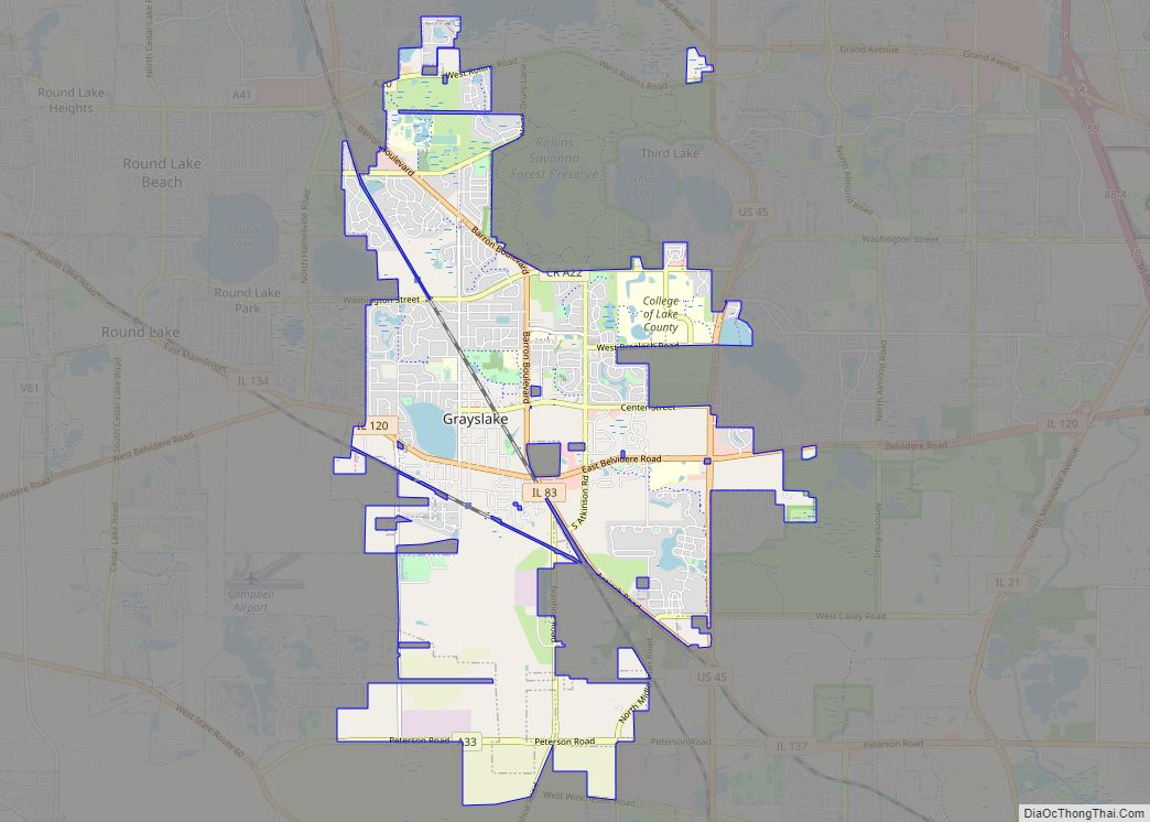 Map of Grayslake village