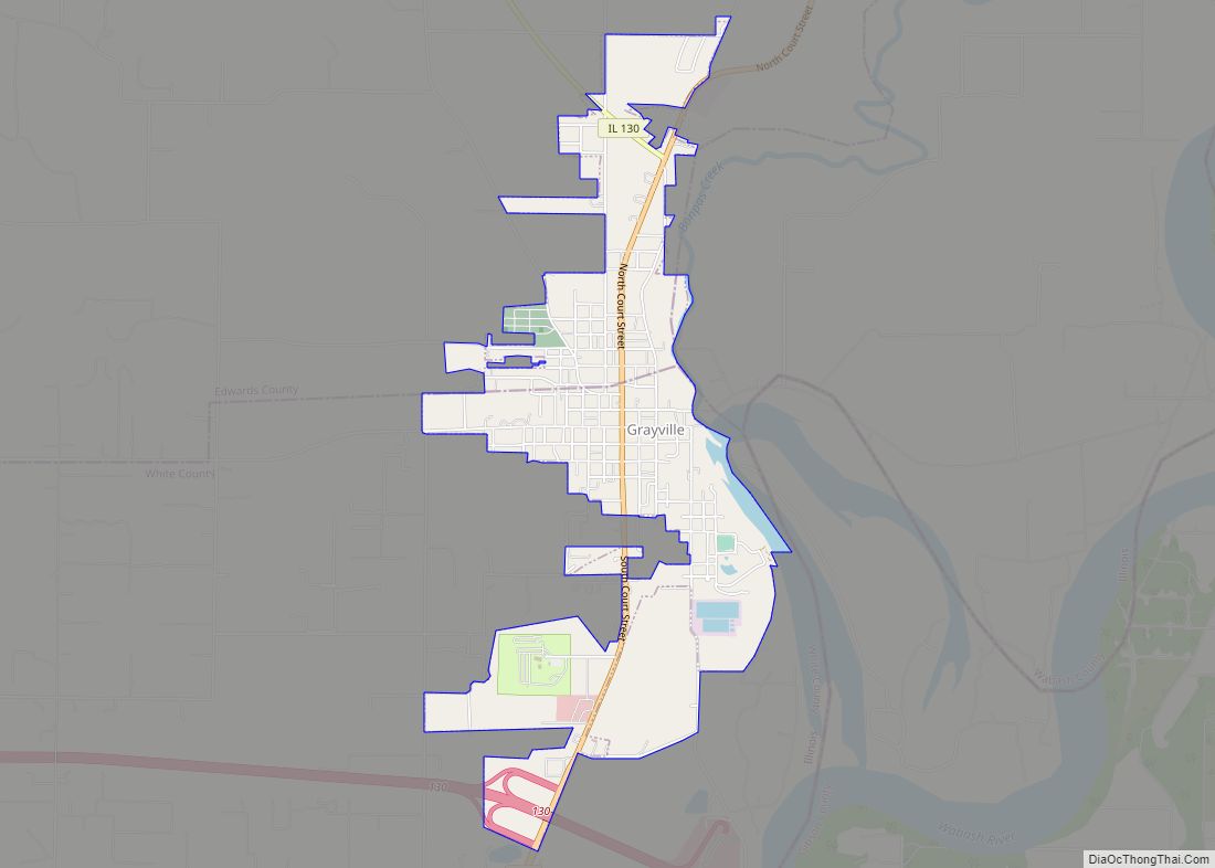 Map of Grayville city