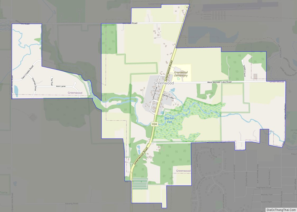 Map of Greenwood village, Illinois