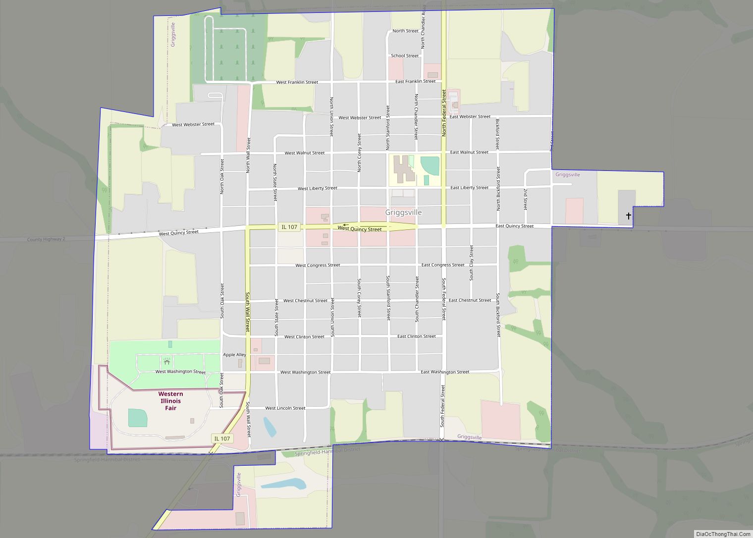 Map of Griggsville city