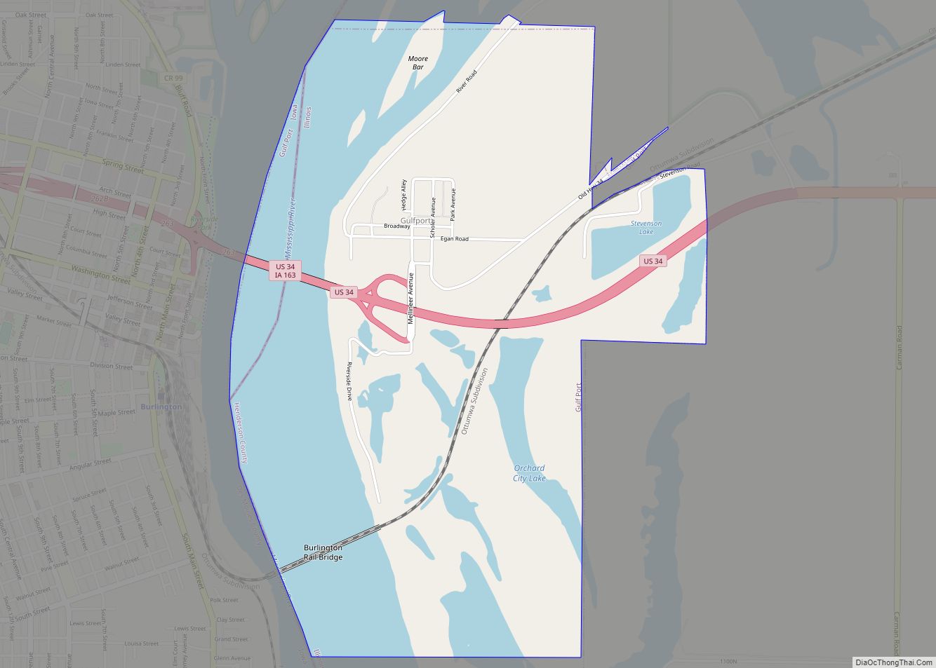 Map of Gulf Port village