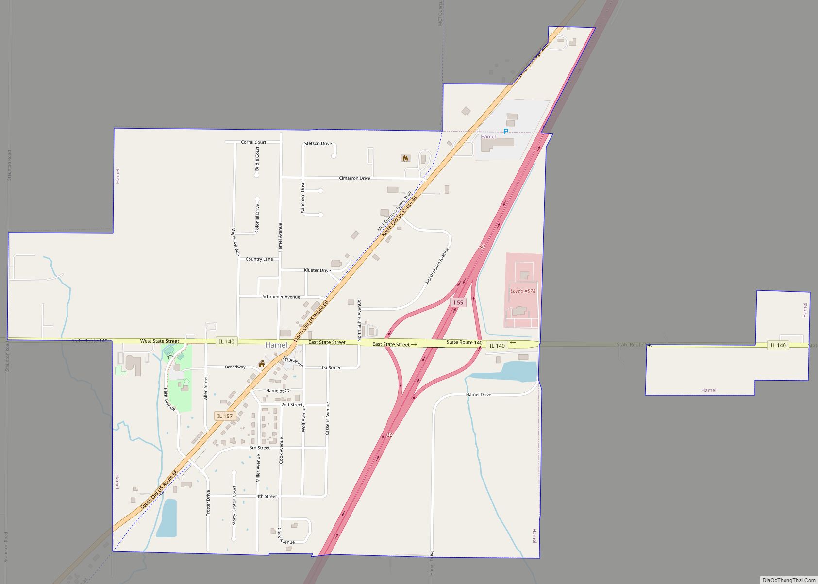 Map of Hamel village