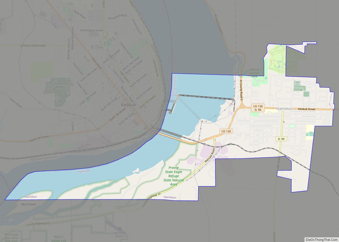 Map of Hamilton city, Illinois