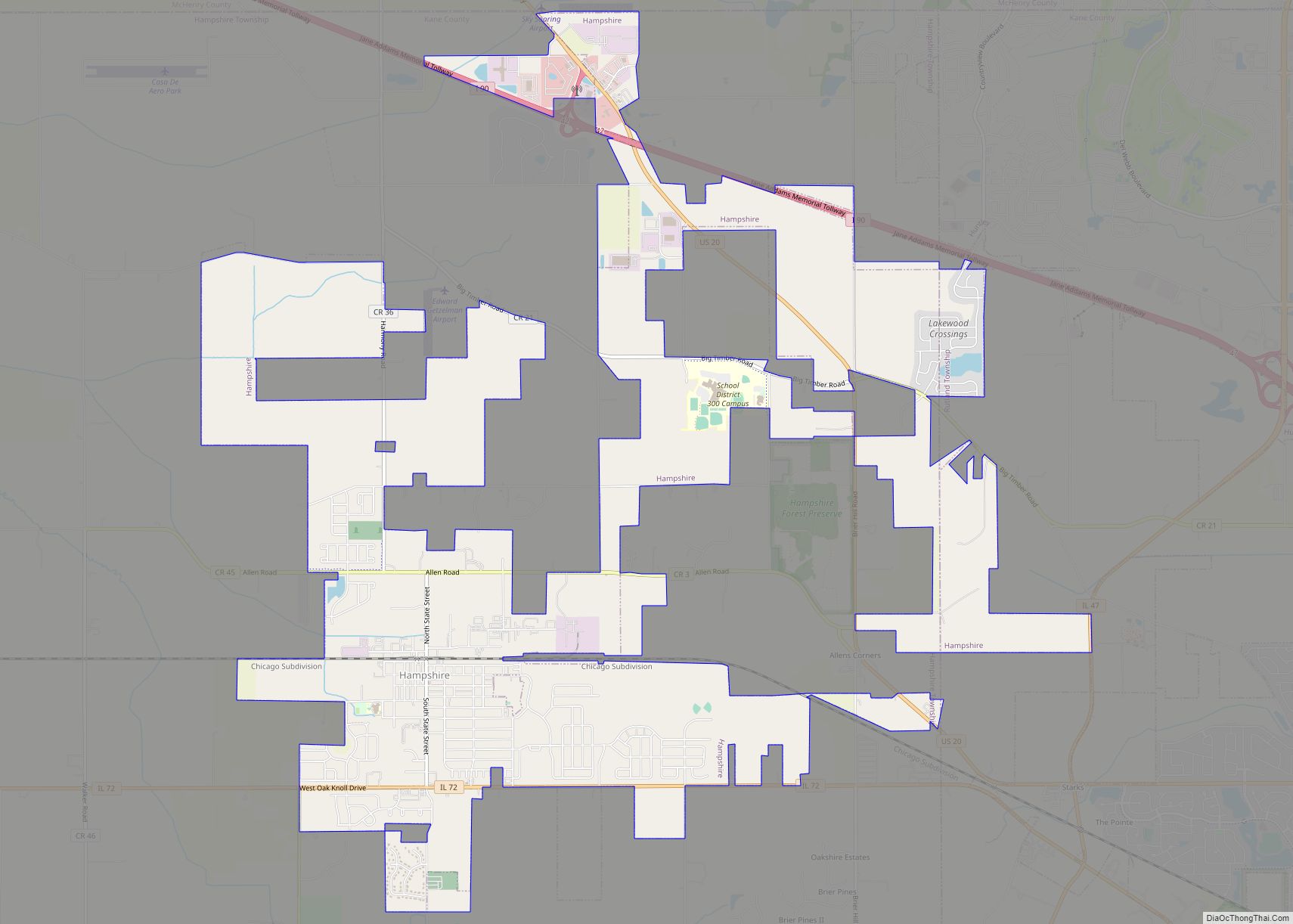 Map of Hampshire village