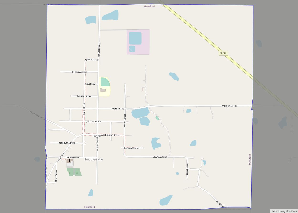 Map of Hanaford village