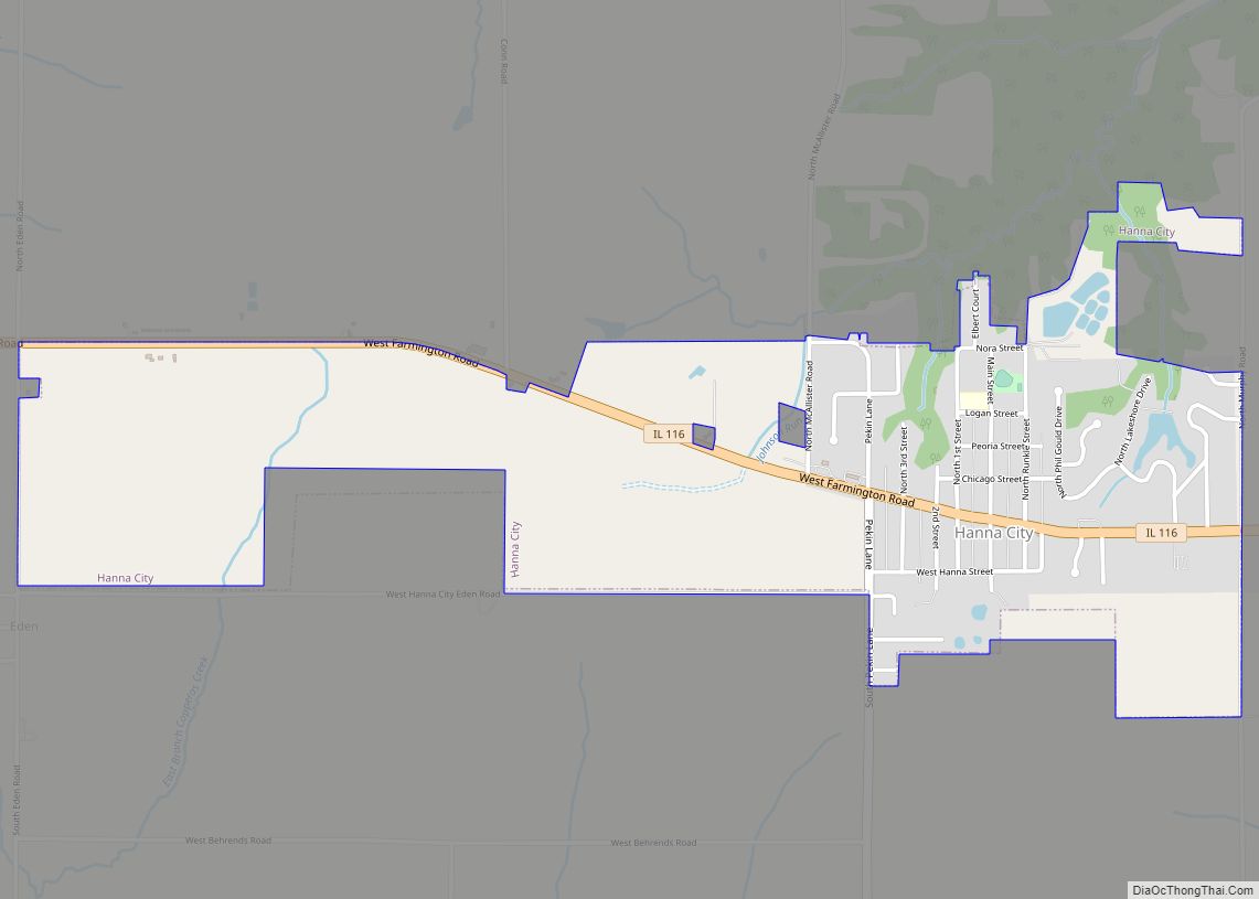 Map of Hanna City village