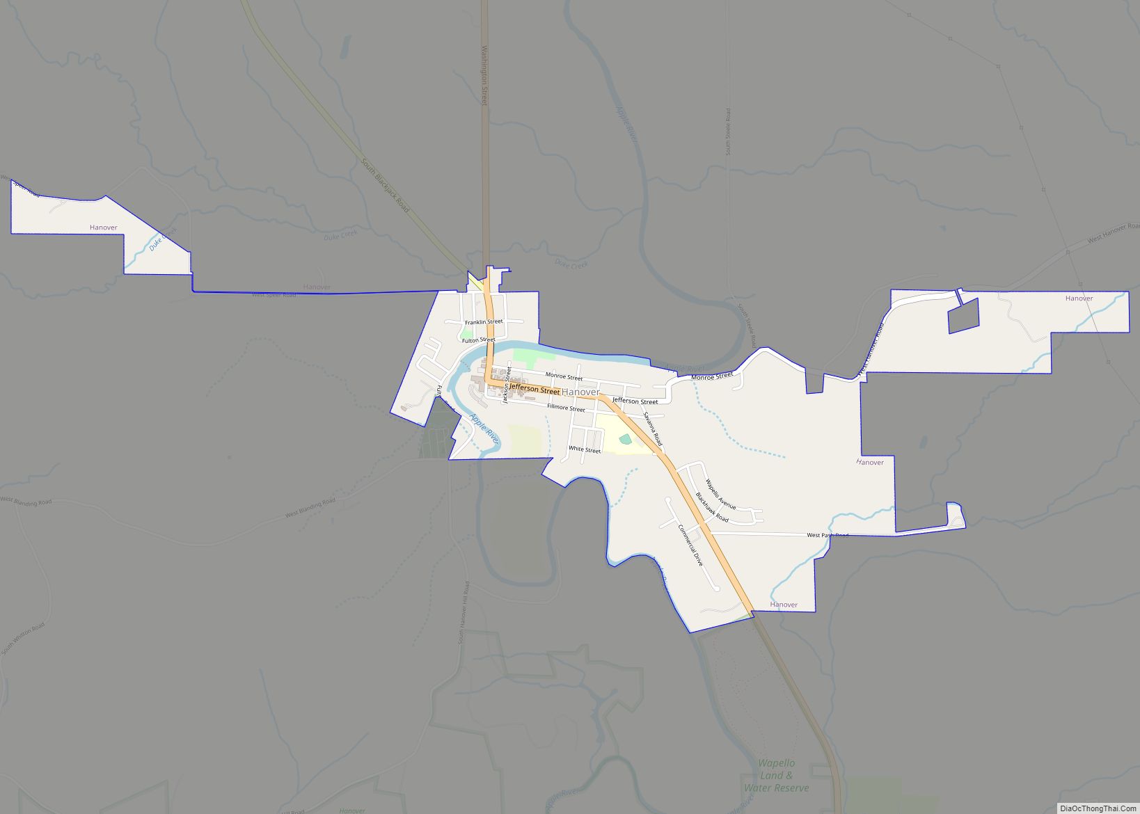 Map of Hanover village