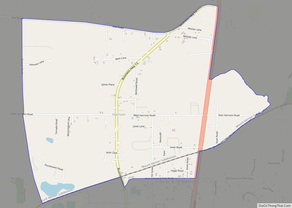 Map of Harrison CDP, Illinois