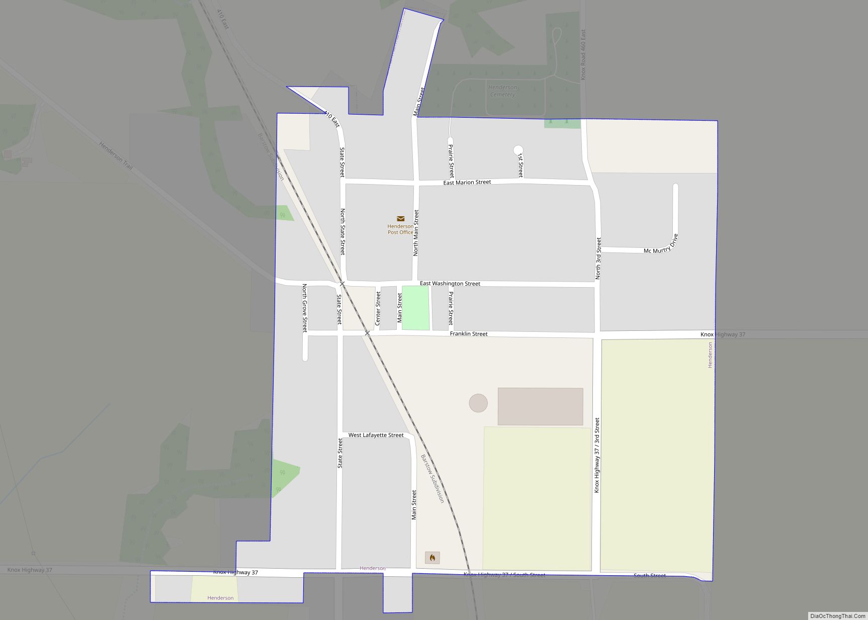 Map of Henderson village, Illinois