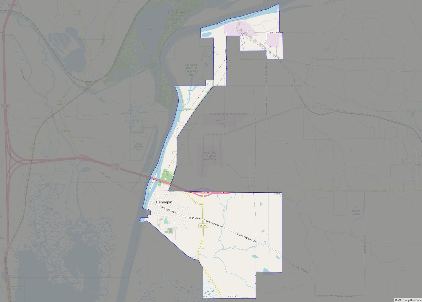 Map of Hennepin village