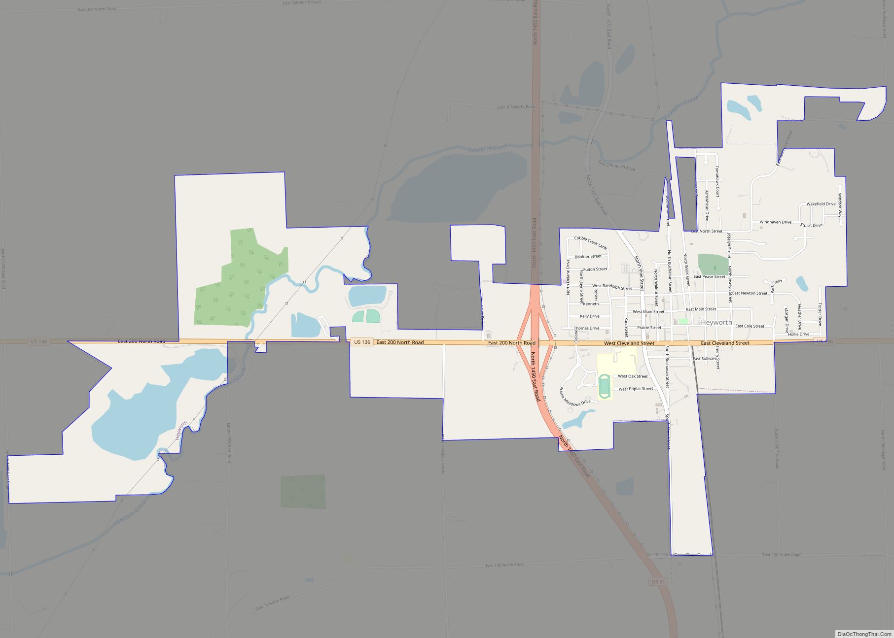 Map of Heyworth village