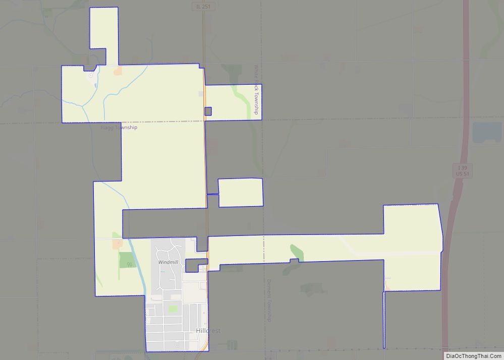 Map of Hillcrest village, Illinois