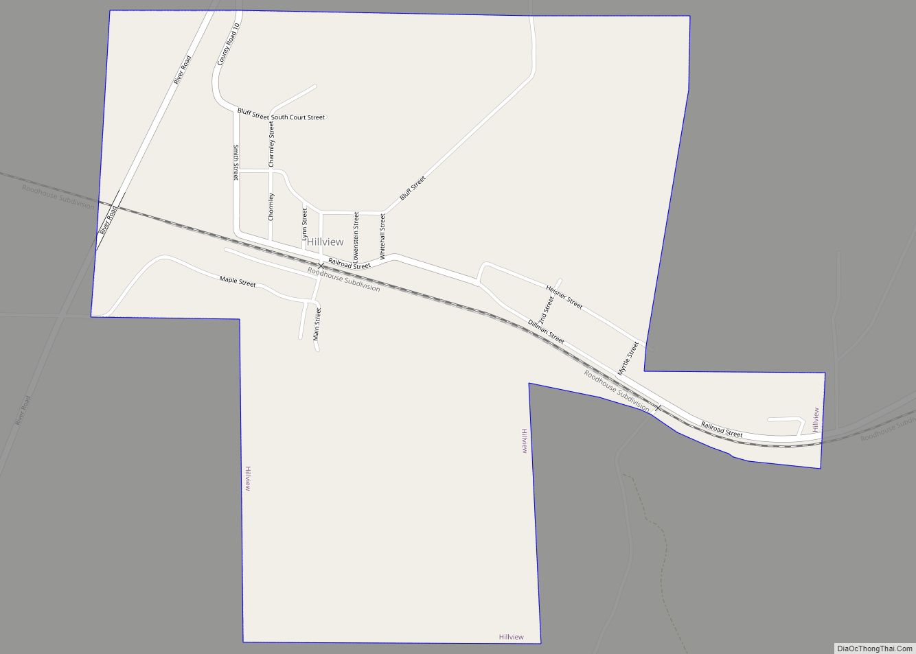 Map of Hillview village, Illinois