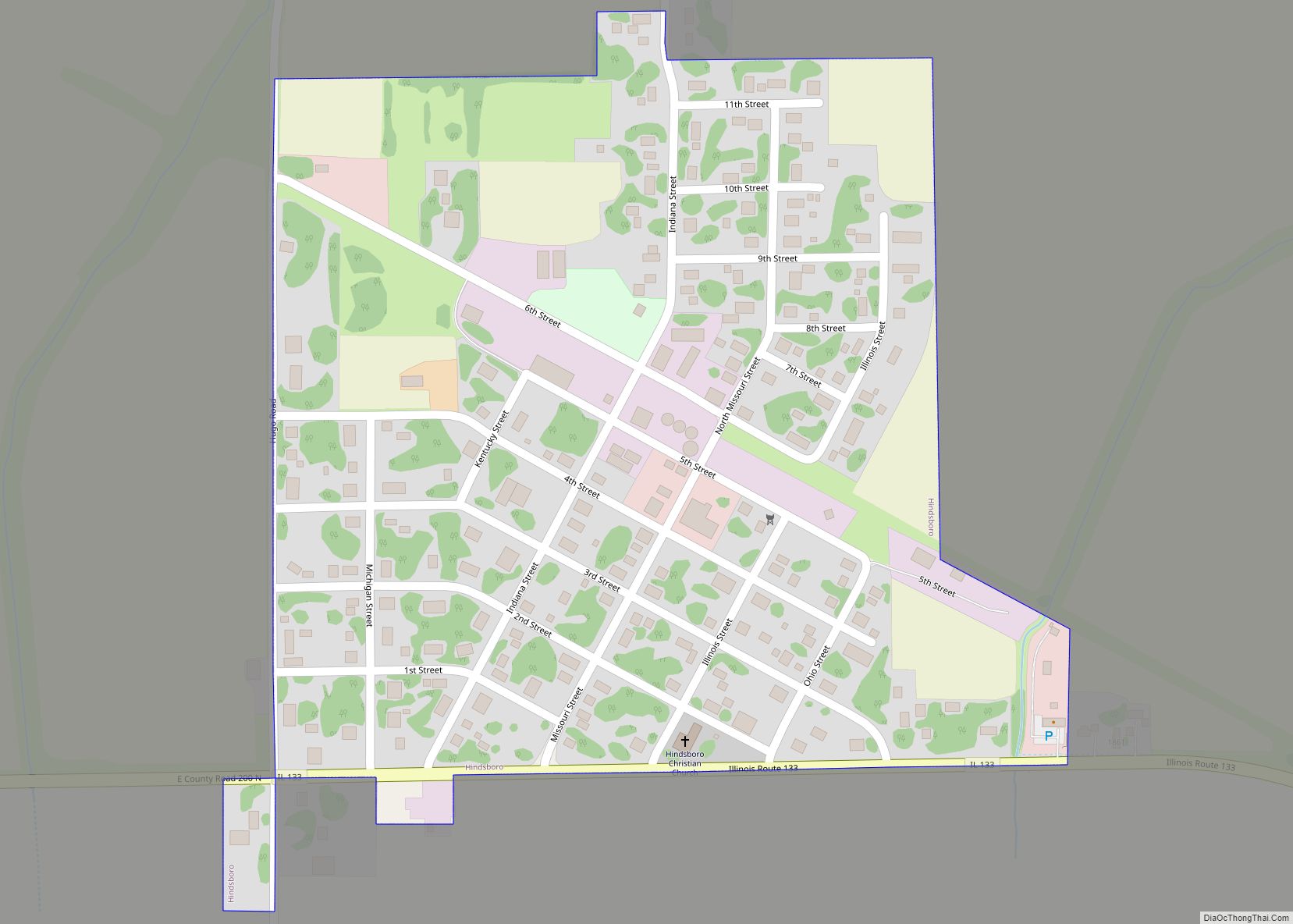 Map of Hindsboro village