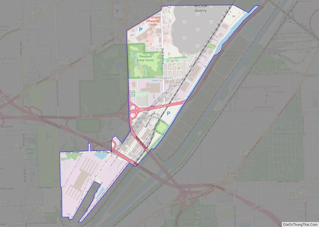 Map of Hodgkins village