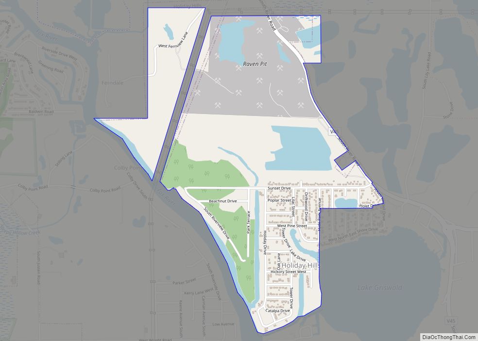 Map of Holiday Hills village