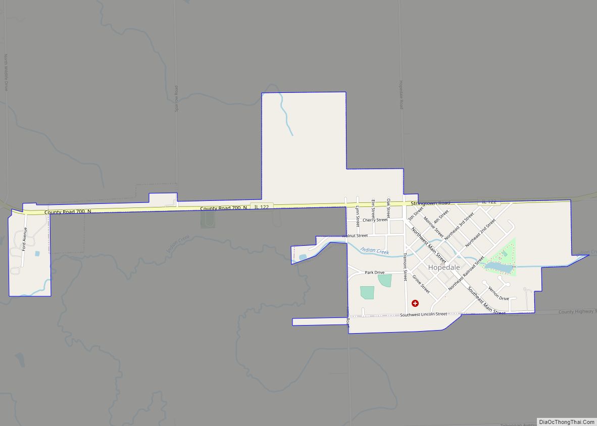Map of Hopedale village, Illinois