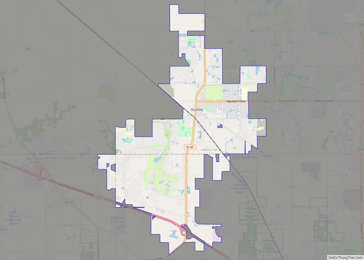 Map of Huntley village, Illinois