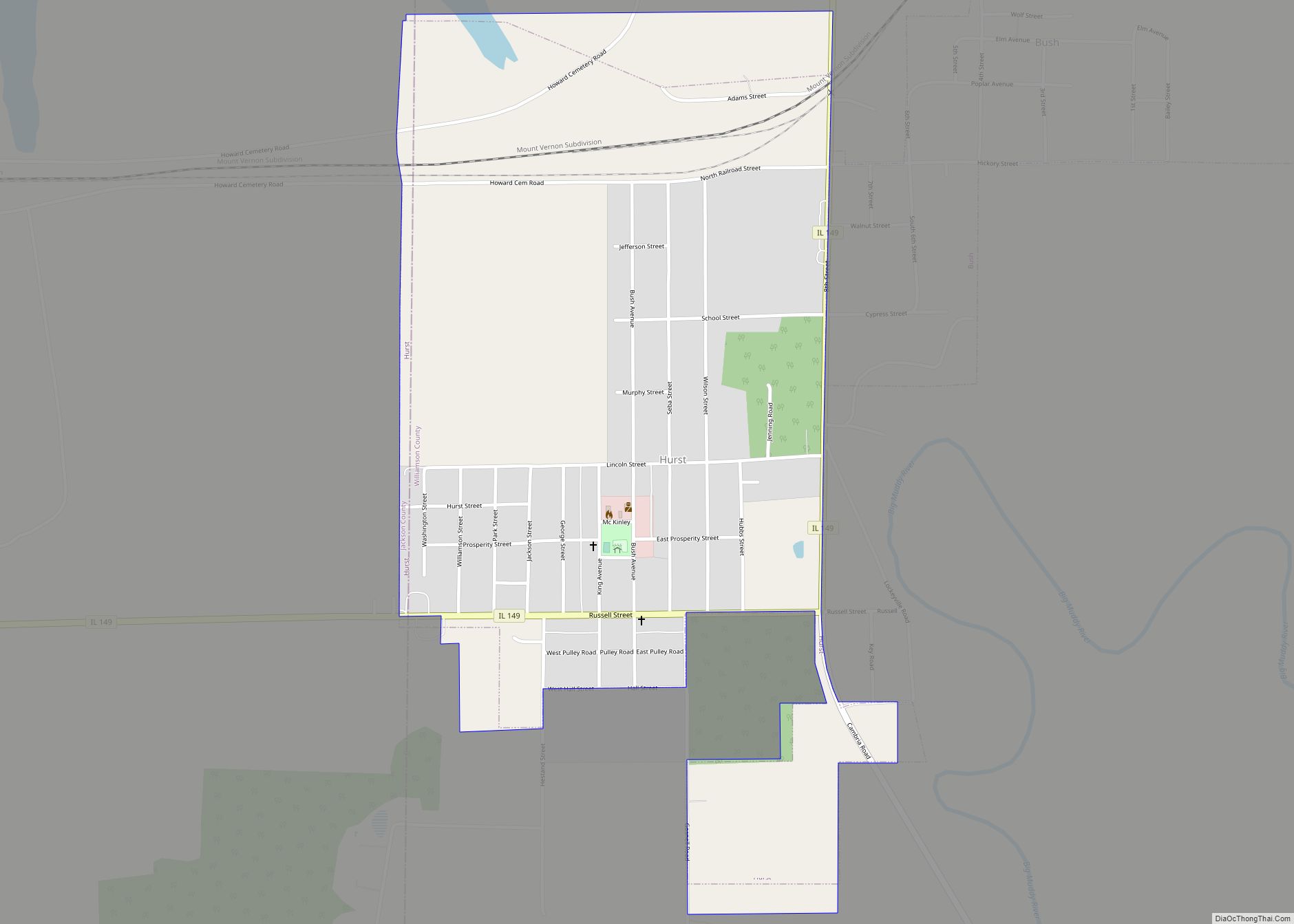 Map of Hurst city