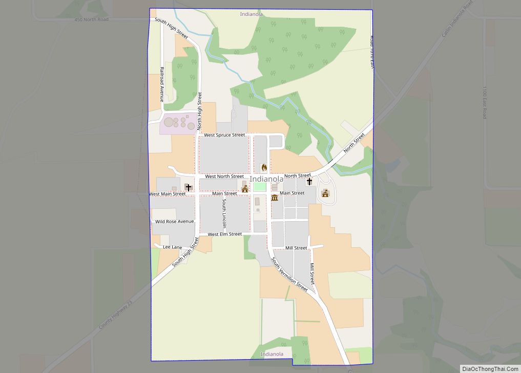 Map of Indianola village, Illinois