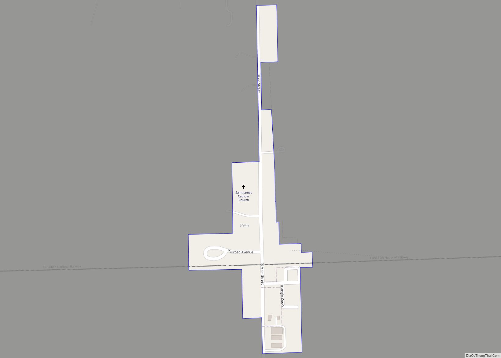 Map of Irwin village, Illinois