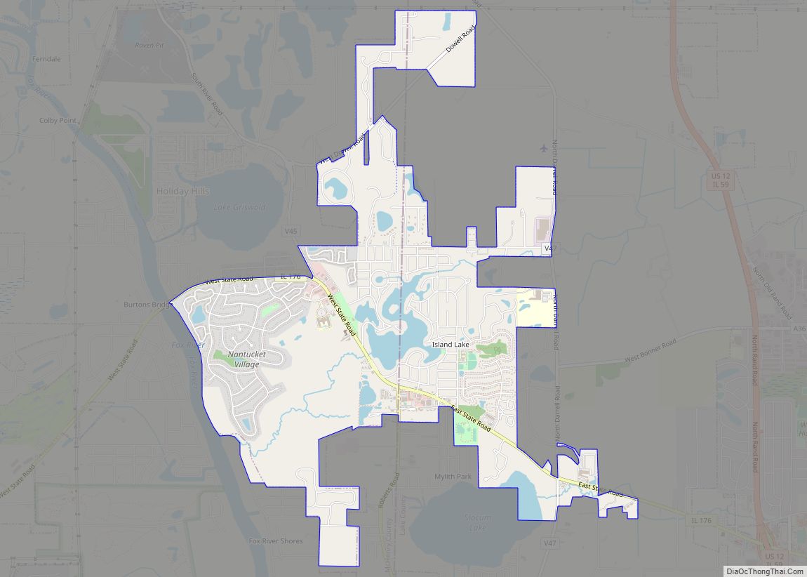 Map of Island Lake village