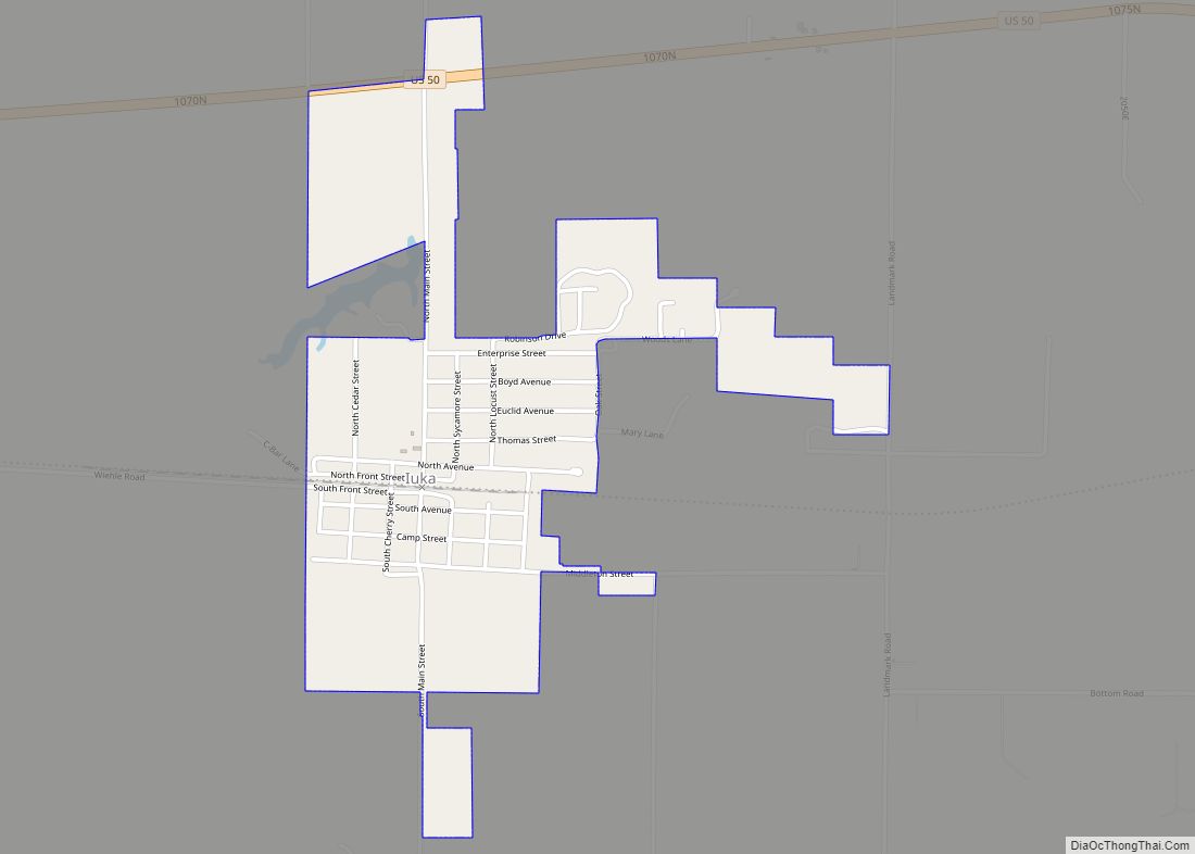 Map of Iuka village, Illinois