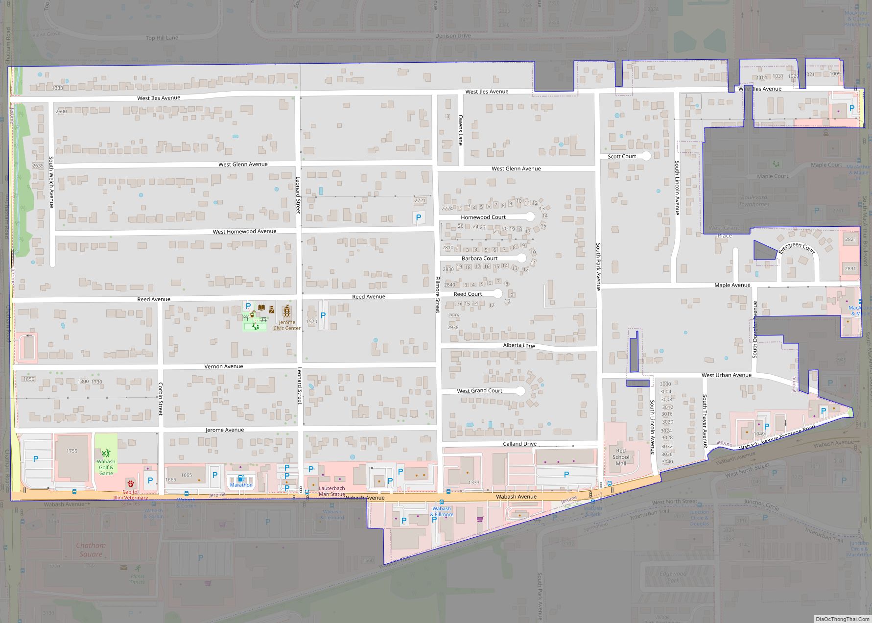 Map of Jerome village, Illinois