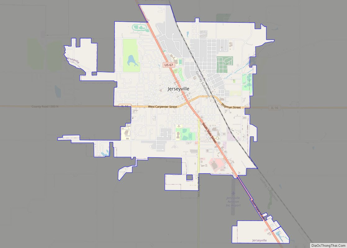 Map of Jerseyville city