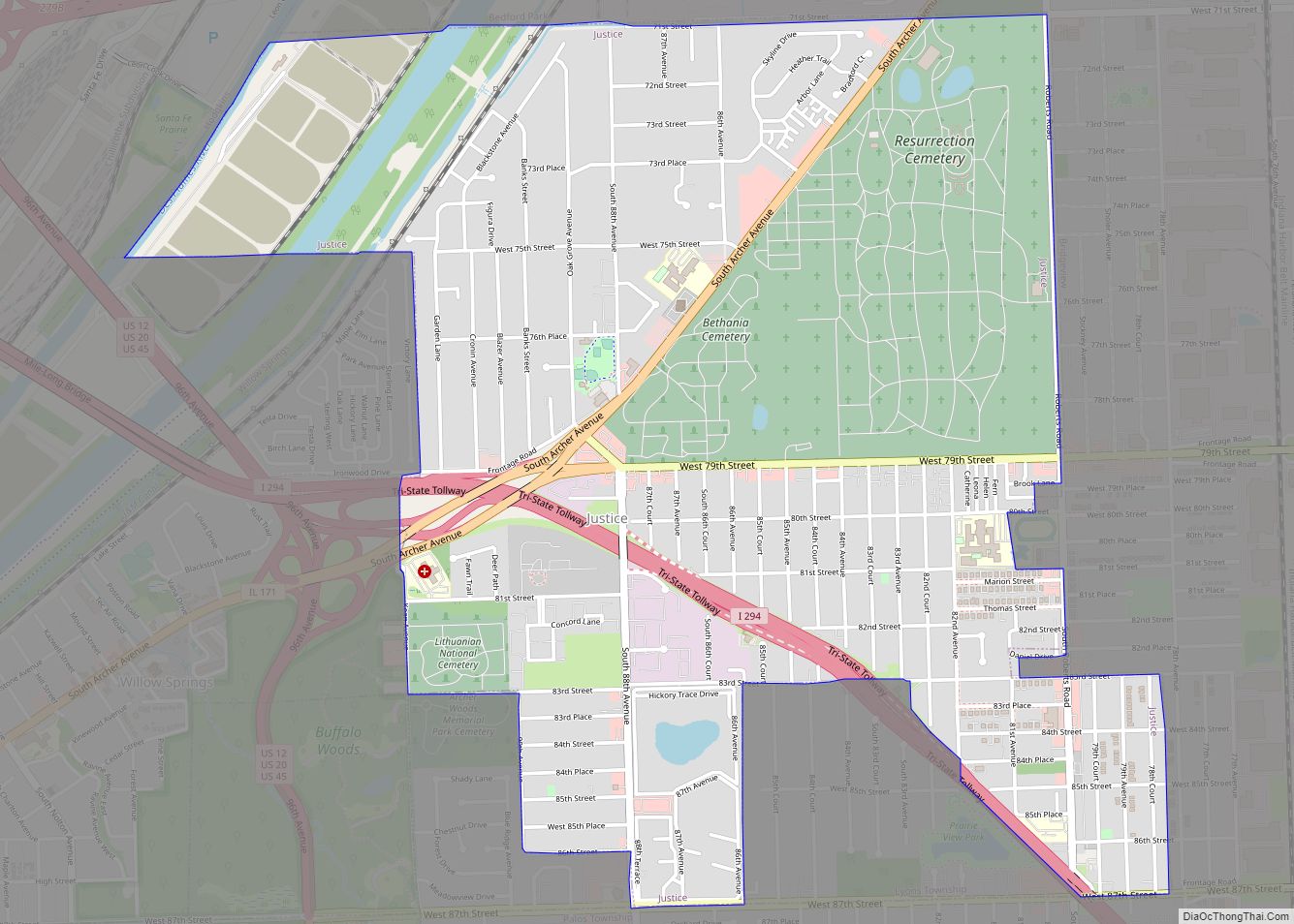 Map of Justice village