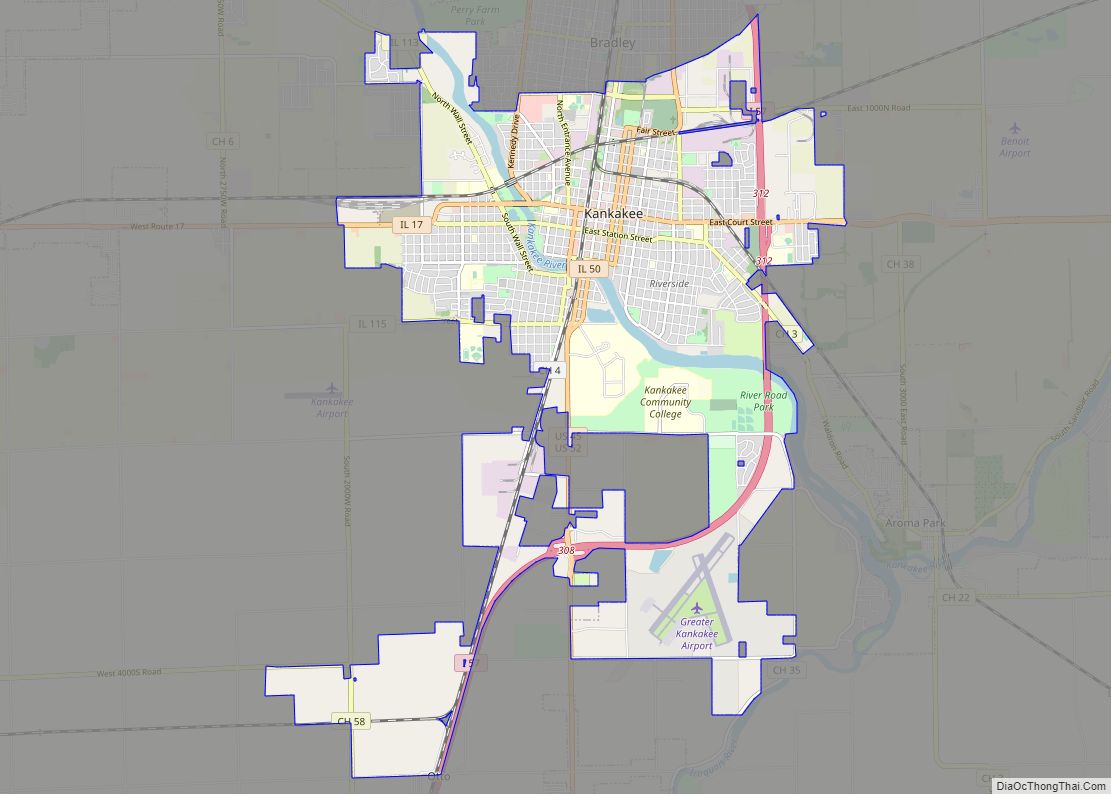 Map of Kankakee city