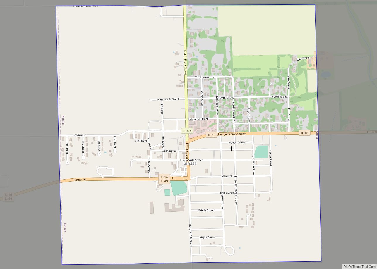 Map of Kansas village, Illinois