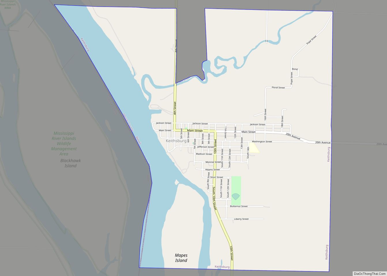 Map of Keithsburg city